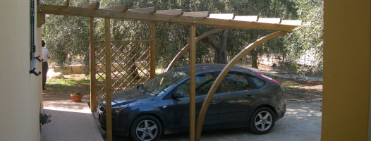 Carport, copertura auto legno roma Faloria