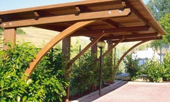 Carport, copertura auto legno roma K2