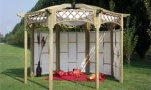 gazebo da giardino in legno a roma modello Damasco - anteprima